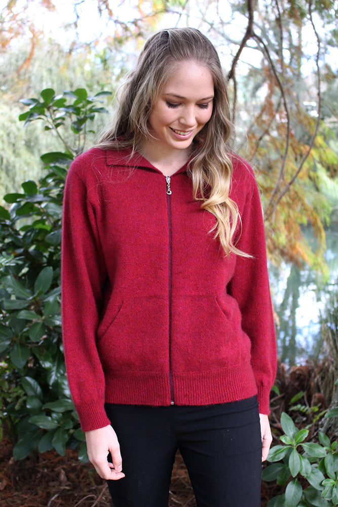 Plain Zip Cardigan with Pockets