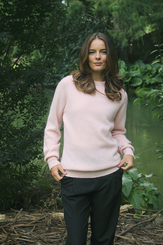 Alpaca Plain Crew Neck Jumper