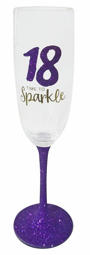 18 SPARKLE PURPLE FLUTE GLASS