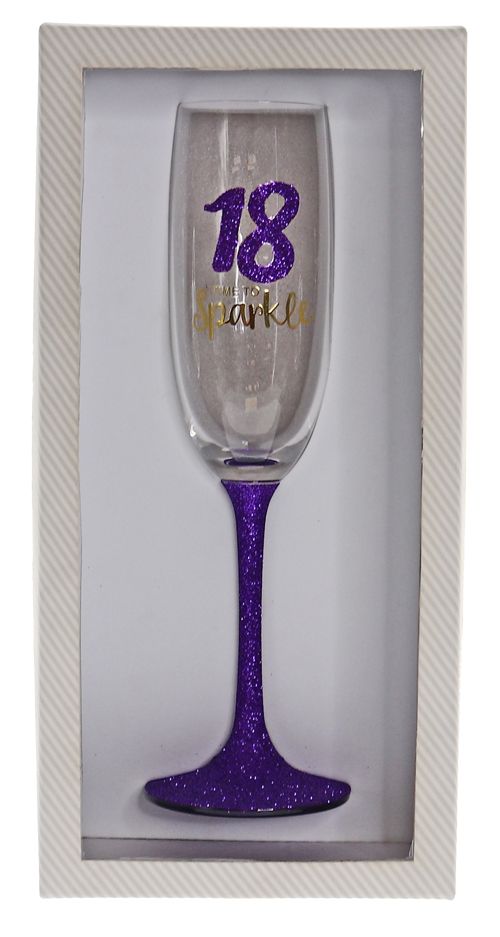 18 SPARKLE PURPLE FLUTE GLASS