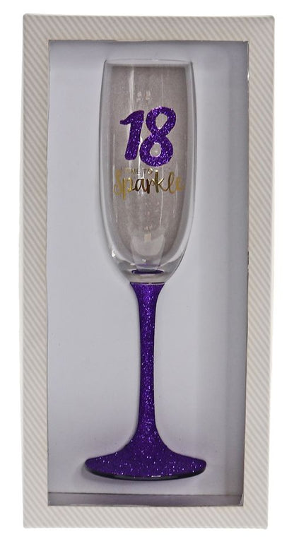 18 SPARKLE PURPLE FLUTE GLASS