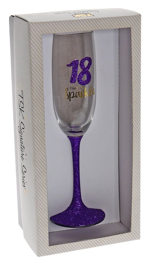 18 SPARKLE PURPLE FLUTE GLASS