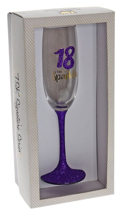 18 SPARKLE PURPLE FLUTE GLASS