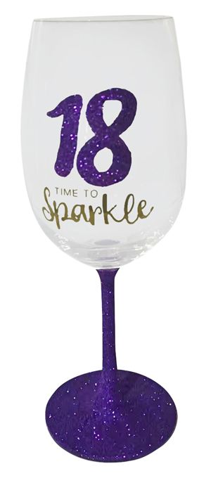 18 SPARKLE PURPLE WINE GLASS