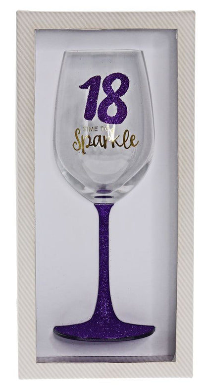 18 SPARKLE PURPLE WINE GLASS