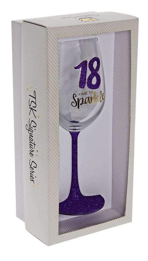 18 SPARKLE PURPLE WINE GLASS