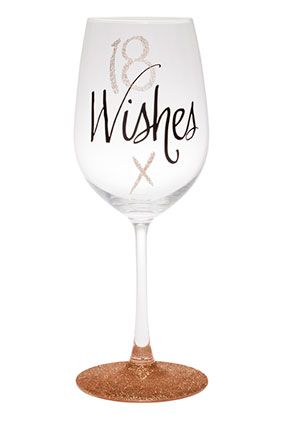 18 WISHES ROSE GOLD WINE GLASS