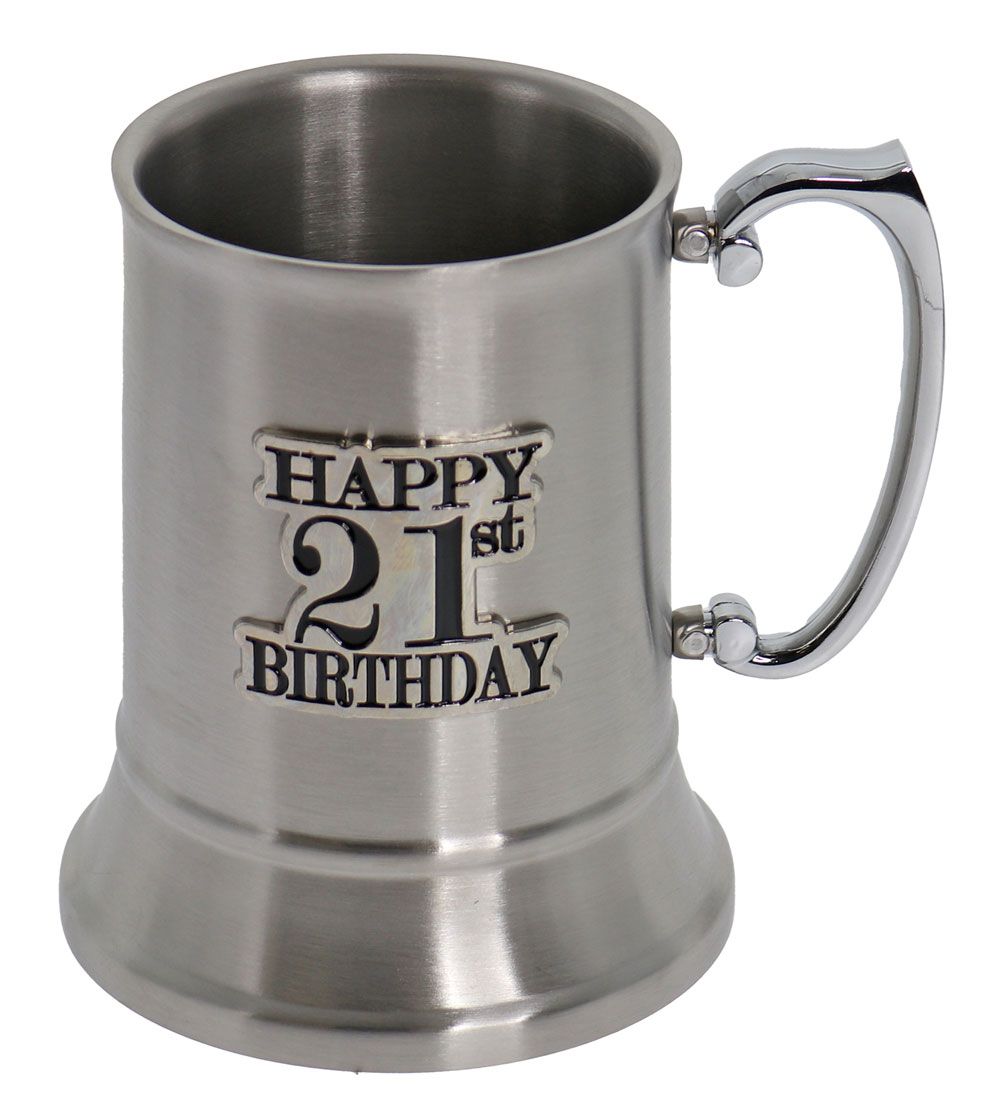 21 BADGE STAIN STEEL BEER MUG