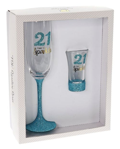 21 SPARKLE MINT SHOT & FLUTE SET