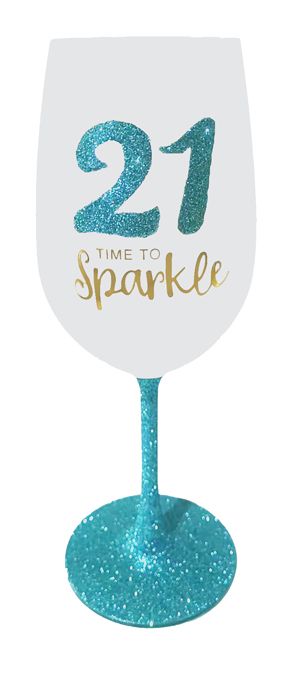 21 SPARKLE MINT WINE GLASS
