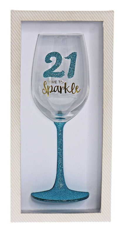 21 SPARKLE MINT WINE GLASS