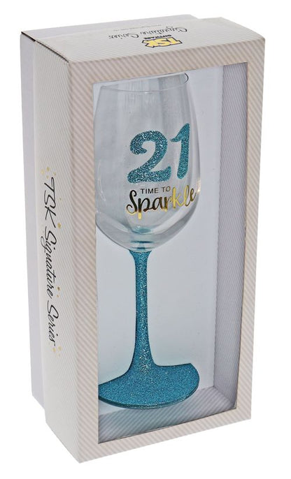 21 SPARKLE MINT WINE GLASS