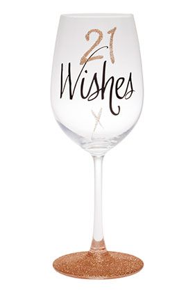 21 WISHES ROSE GOLD WINE GLASS