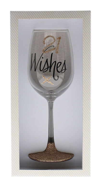 21 WISHES ROSE GOLD WINE GLASS