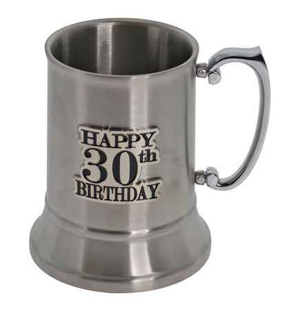 30 BADGE STAIN STEEL BEER MUG