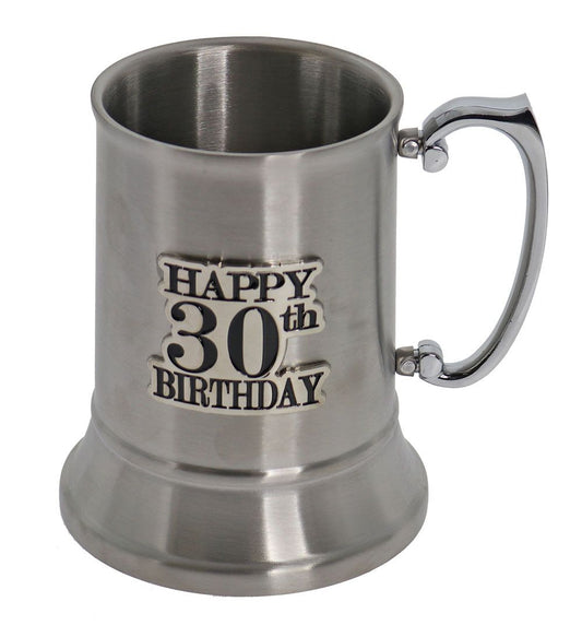 30 BADGE STAIN STEEL BEER MUG