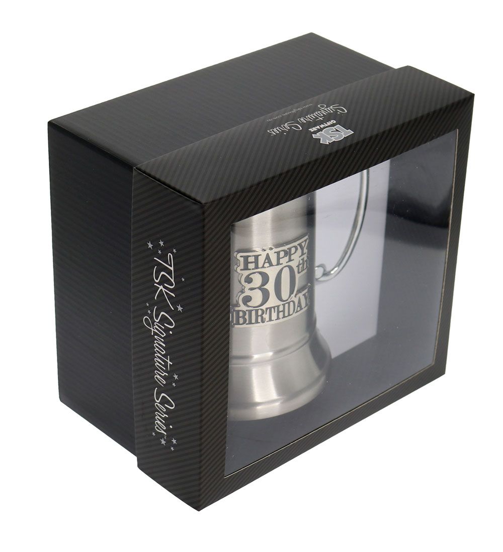 30 BADGE STAIN STEEL BEER MUG