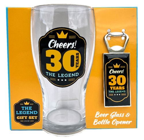 30 BEER GLASS BOTTLE OPEN SET