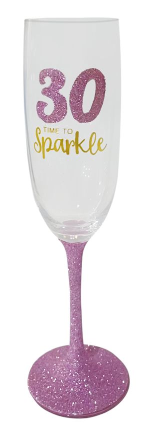 30 SPARKLE PINK MUSK FLUTE GLASS
