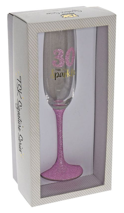 30 SPARKLE PINK MUSK FLUTE GLASS
