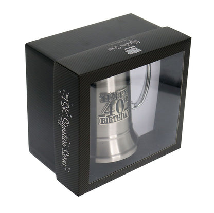 40 BADGE STAIN STEEL BEER MUG