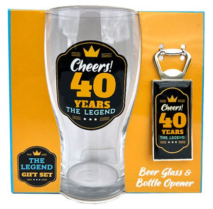 40 BEER GLASS BOTTLE OPEN SET
