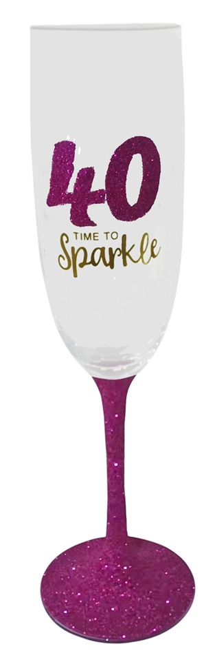 40 SPARKLE FUCHSIA FLUTE GLASS