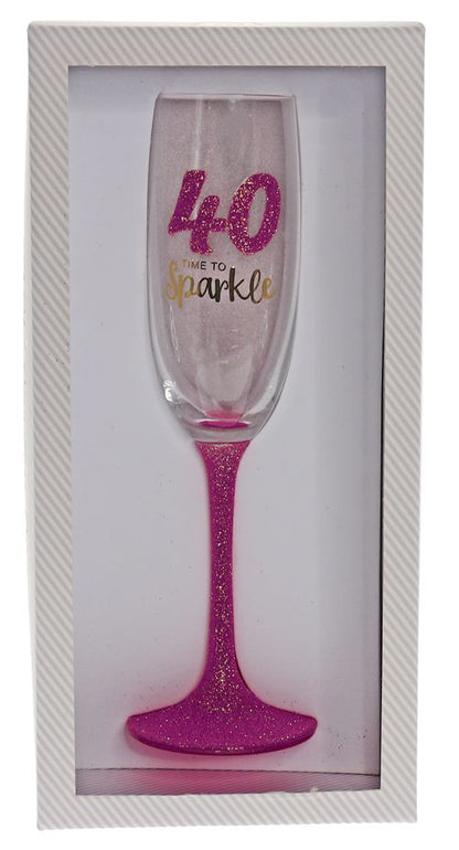 40 SPARKLE FUCHSIA FLUTE GLASS