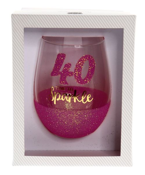 40 SPARKLE FUCHSIA STEMLESS WINE