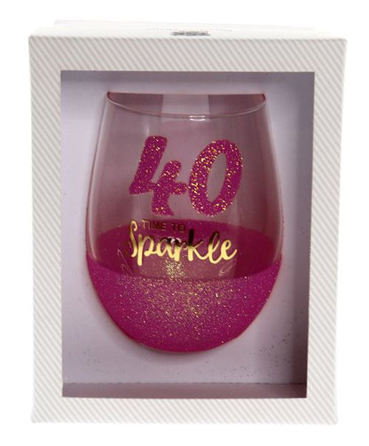 40 SPARKLE FUCHSIA STEMLESS WINE