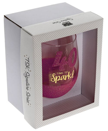40 SPARKLE FUCHSIA STEMLESS WINE