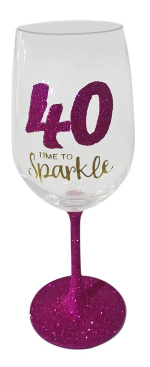 40 SPARKLE FUCHSIA WINE GLASS