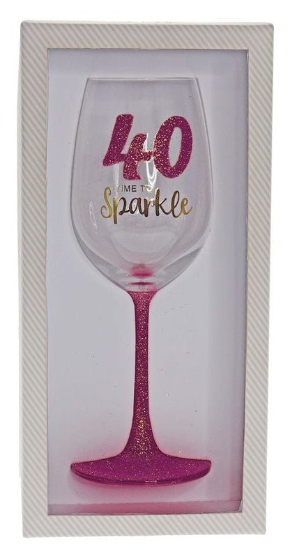 40 SPARKLE FUCHSIA WINE GLASS
