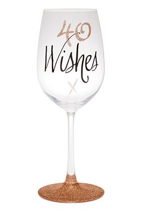 40 WISHES ROSE GOLD WINE GLASS