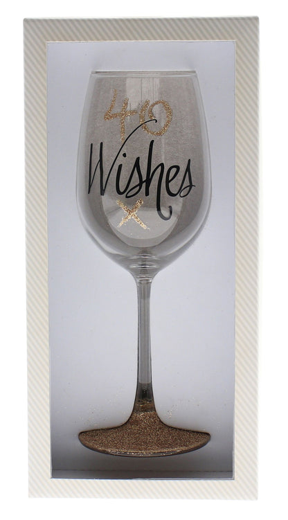 40 WISHES ROSE GOLD WINE GLASS