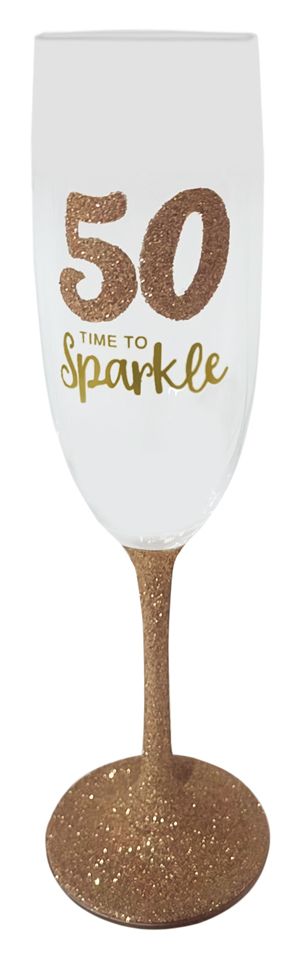 50 SPARKLE GOLD FLUTE GLASS