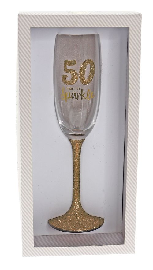 50 SPARKLE GOLD FLUTE GLASS