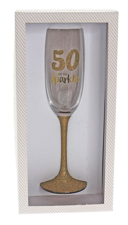 50 SPARKLE GOLD FLUTE GLASS
