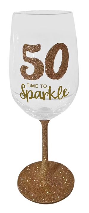 50 SPARKLE GOLD WINE GLASS