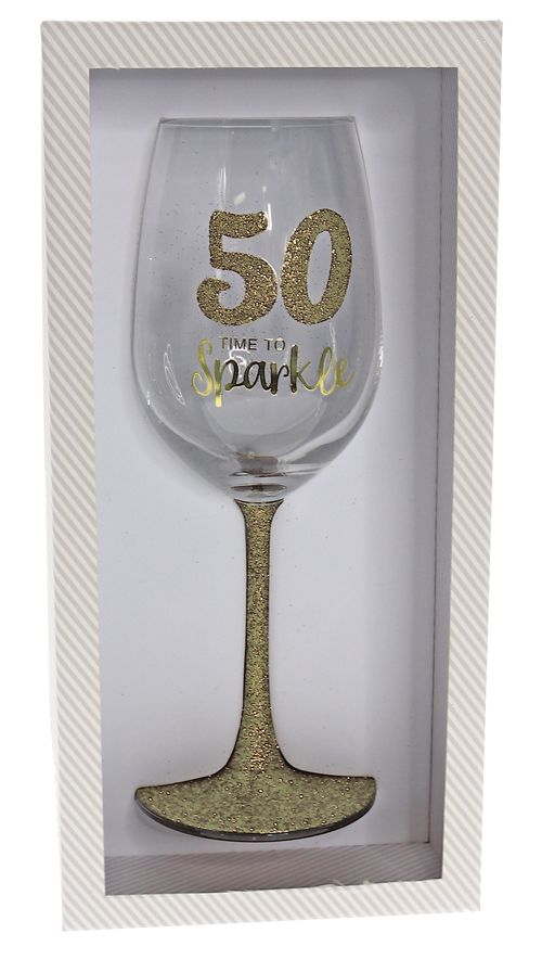 50 SPARKLE GOLD WINE GLASS