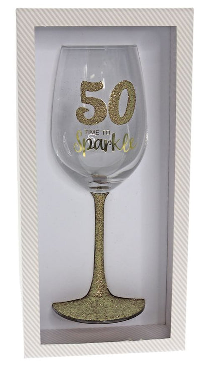 50 SPARKLE GOLD WINE GLASS