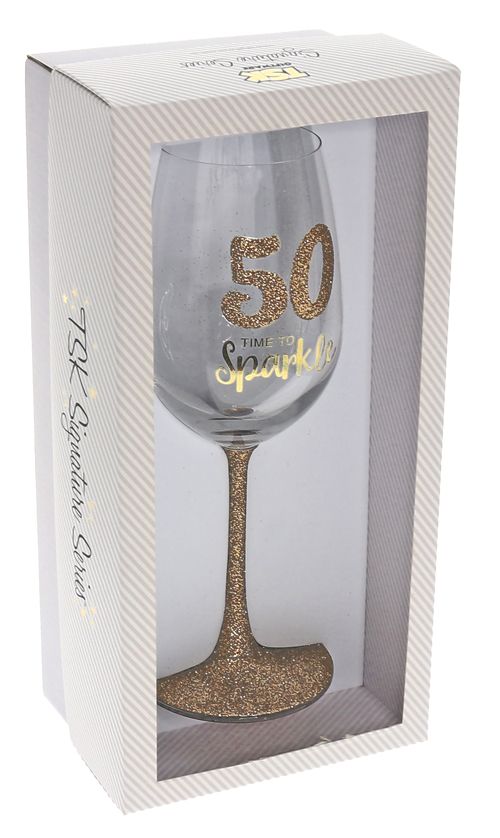 50 SPARKLE GOLD WINE GLASS