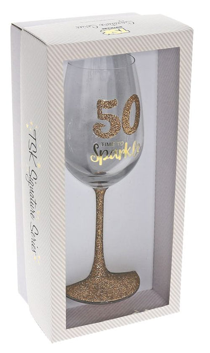 50 SPARKLE GOLD WINE GLASS