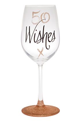 50 WISHES ROSE GOLD WINE GLASS