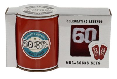60 YEARS YOUNG MUG AND SOCK SET