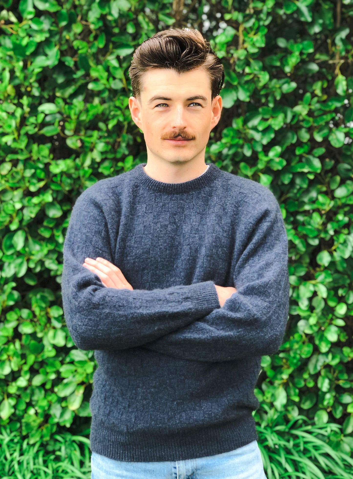 Men’s Crew Neck Purl Jumper