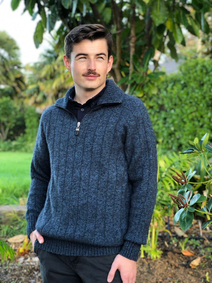 Men’s Zip Collared Rib Jumper