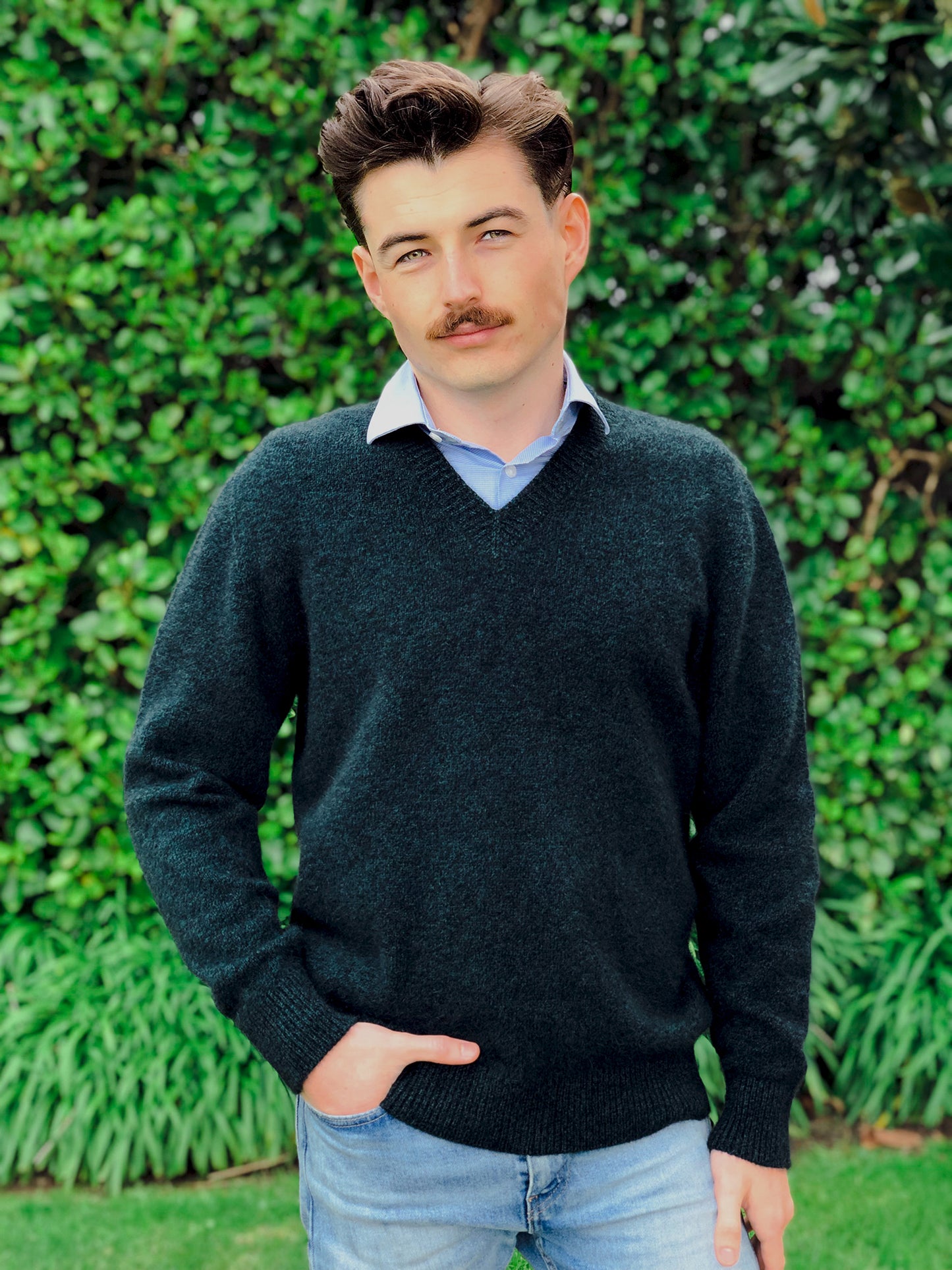 Men’s Plain V-Neck Jumper