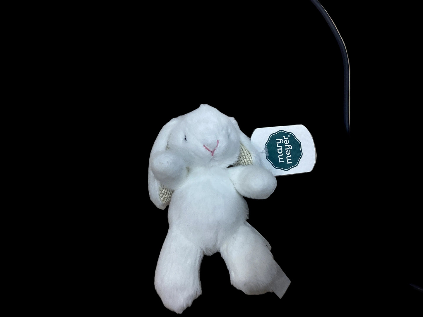 White bunny key ring