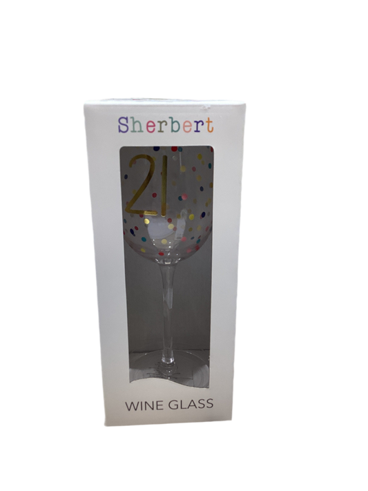 21st Wine Glass